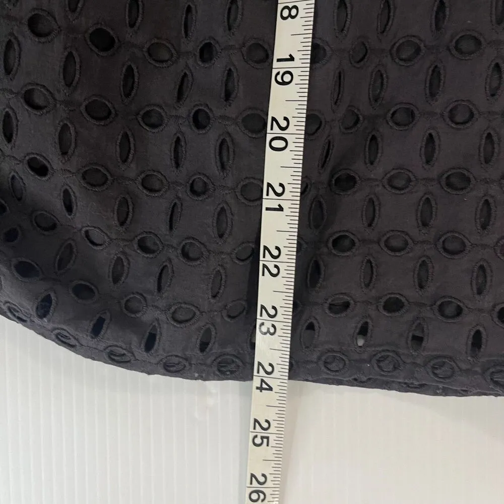 Happy x Nature Kate Hudson Women's Sz M Gray Eyelet Puff Sleeve Ruffled Top NWT Size M - Image 8