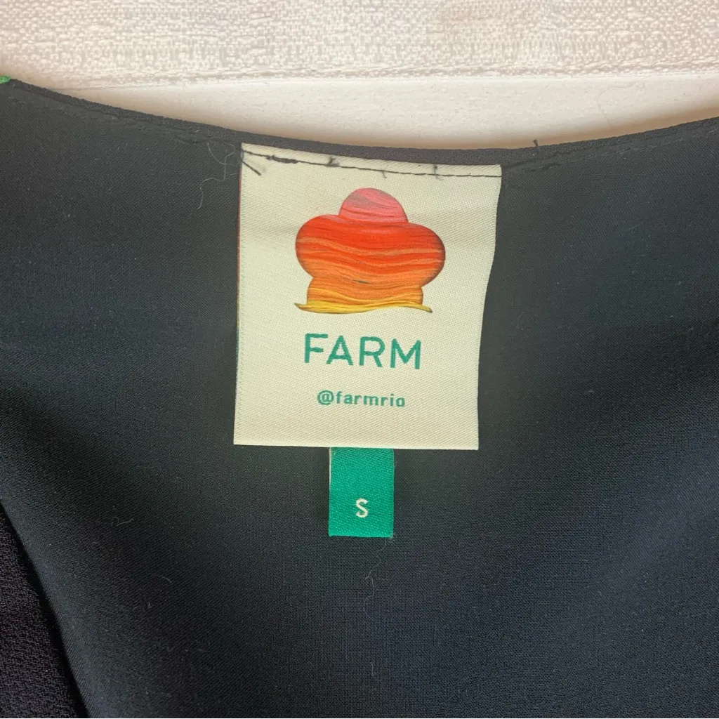 Farm Rio size small mixed stardust maxi dress Celestial Black chickens tiered - Image 4