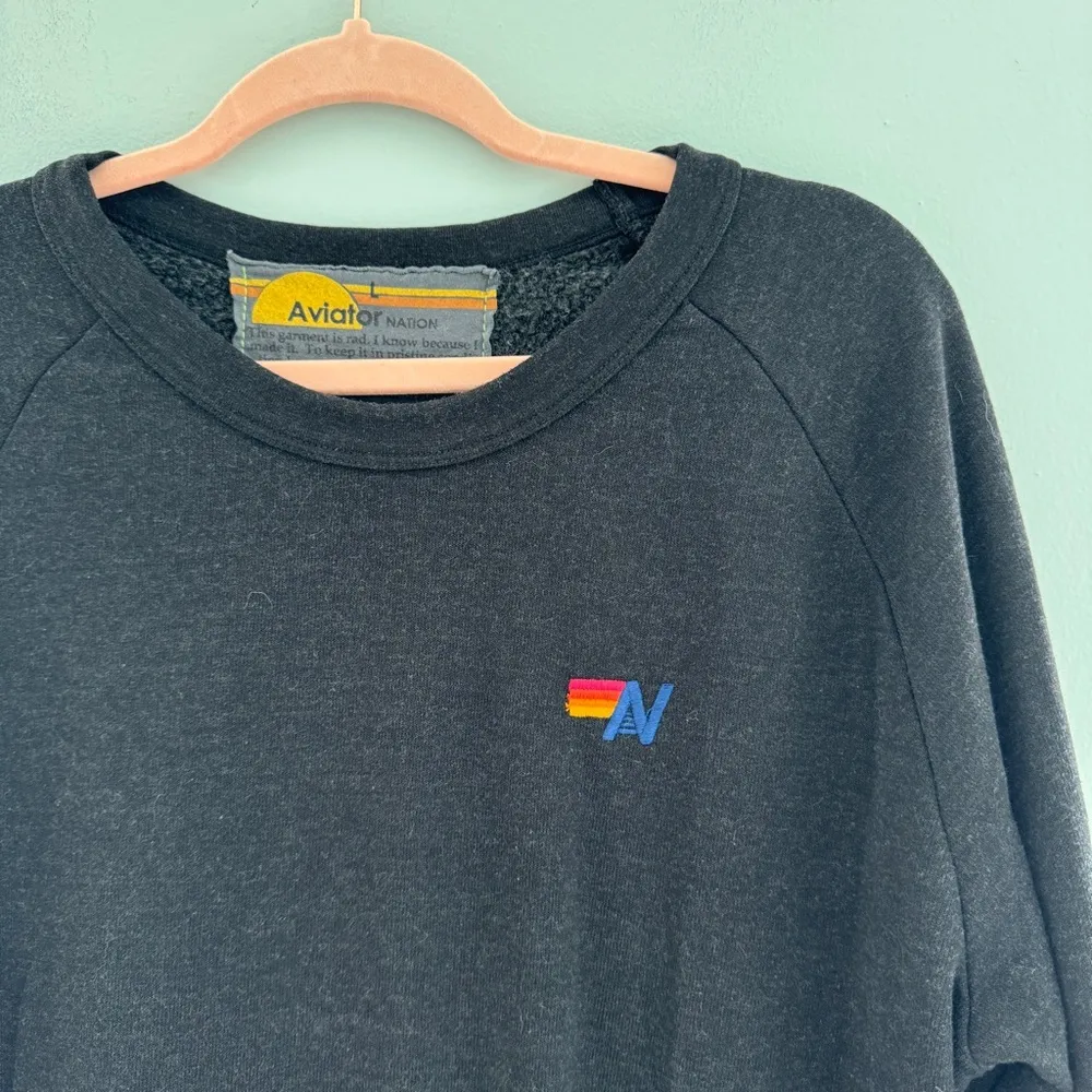 Aviator Nation Rainbow Rib Crew Sweatshirt - Image 5