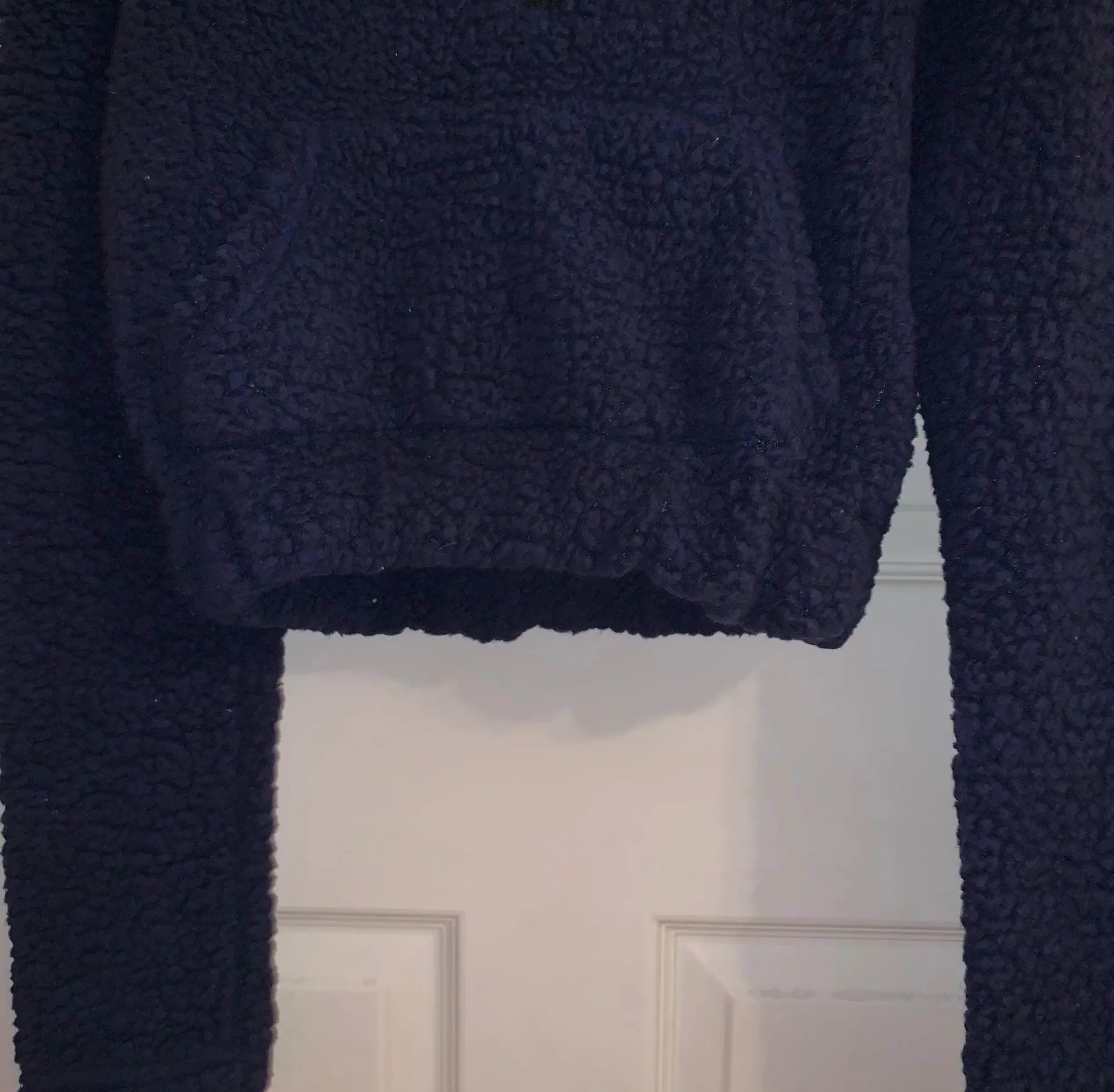 Navy Cropped Sherpa - Image 8