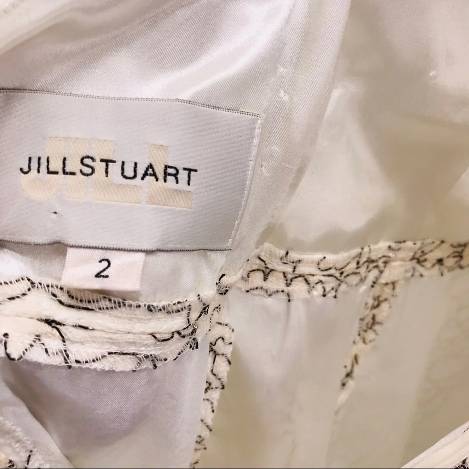 Jill Jill Stuart Love Glow Sheath Dress White Black Lace Illusion Neckline Sz 2 - Image 5