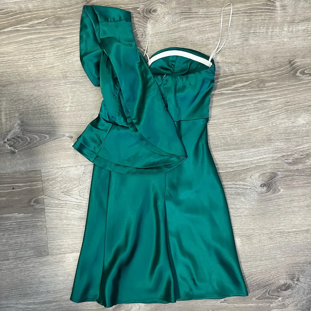 Hello Molly Teal One Shoulder Dress - Image 4