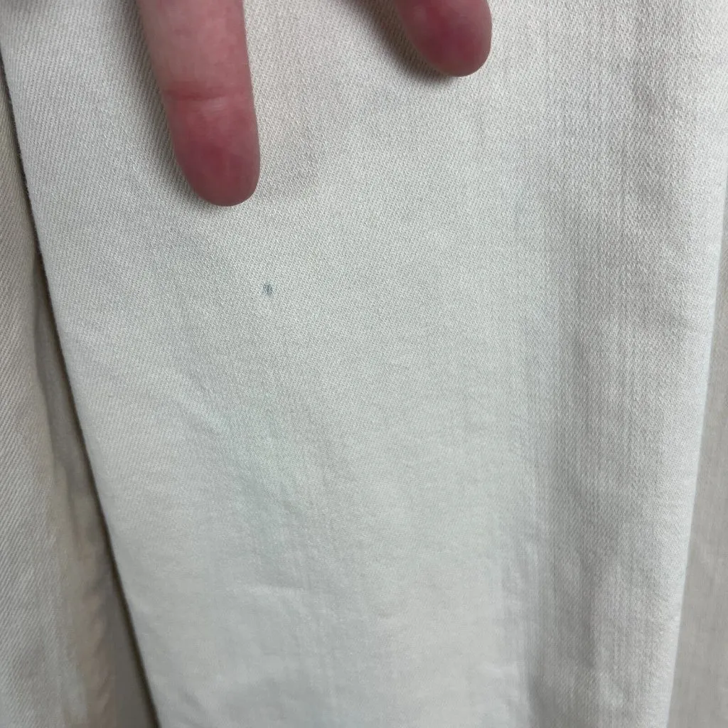 Banana Republic Jeans Womens 35 Plus 20 Ivory Wide Leg Crop Pleated High Waisted - Image 6