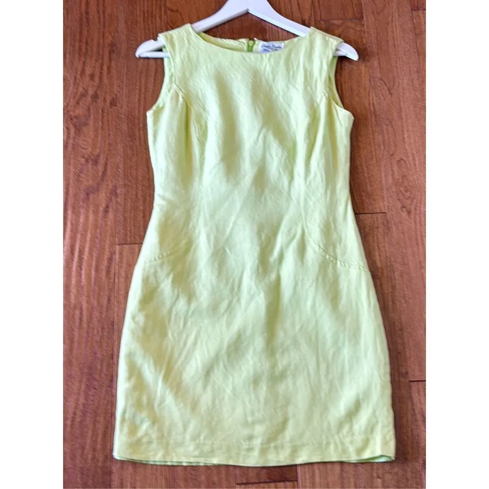 Jessica London Vintage Linen lime green shift dress 6 - Image 9