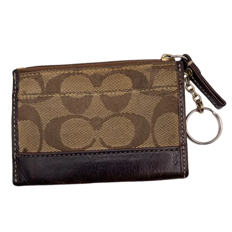 y2k COACH Brown Signature Canvas Card holder Coin Purse - Image 2