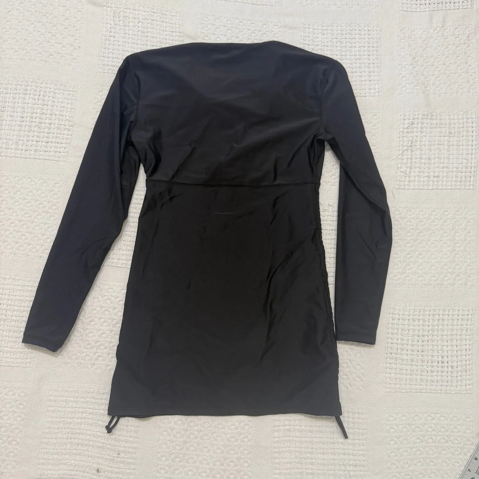 Sailbee large convertible ruched swim shirt dress SW 3144 Black - Image 8