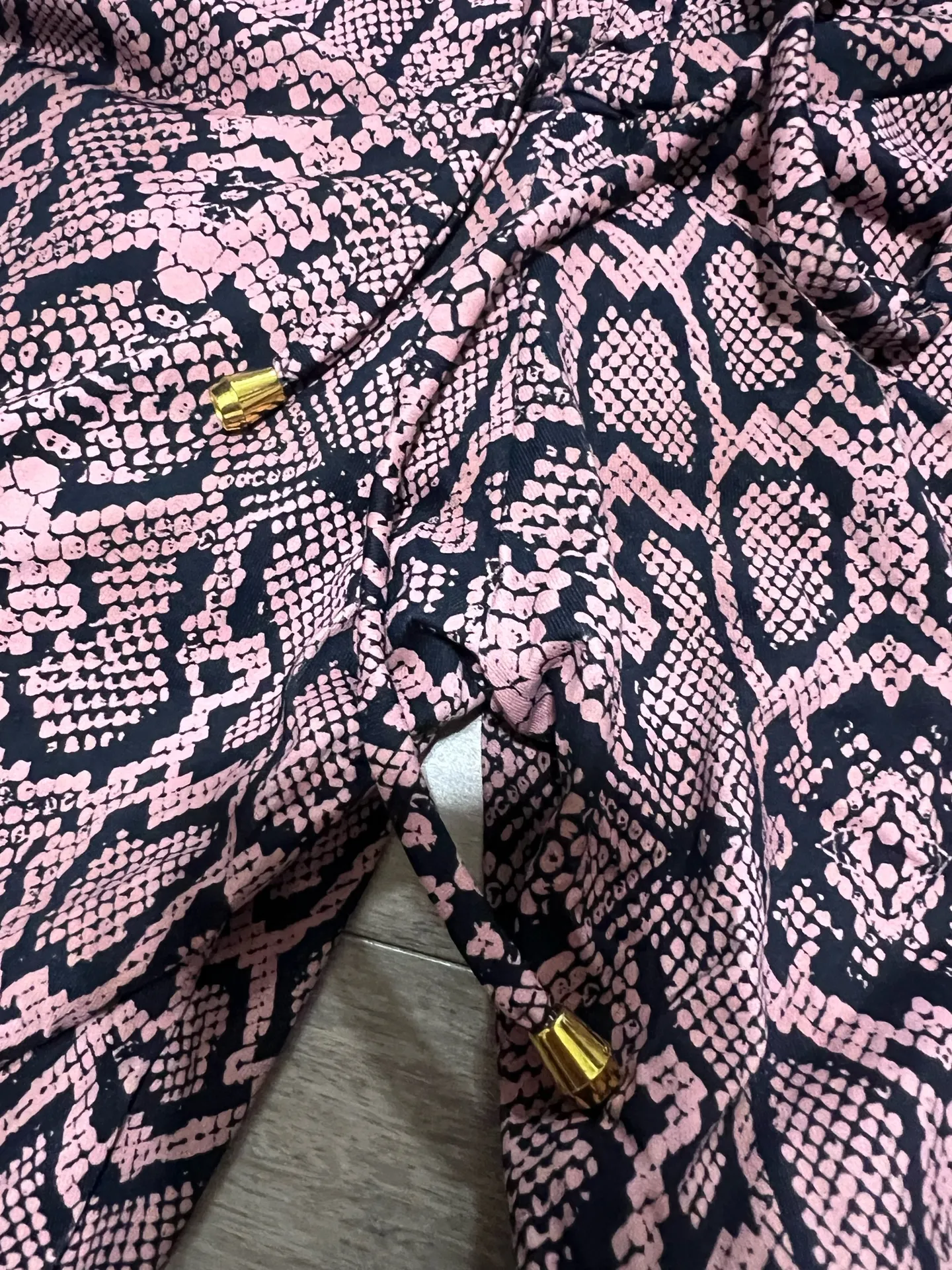 snakeskin print leggings Pink Size one size - Image 3