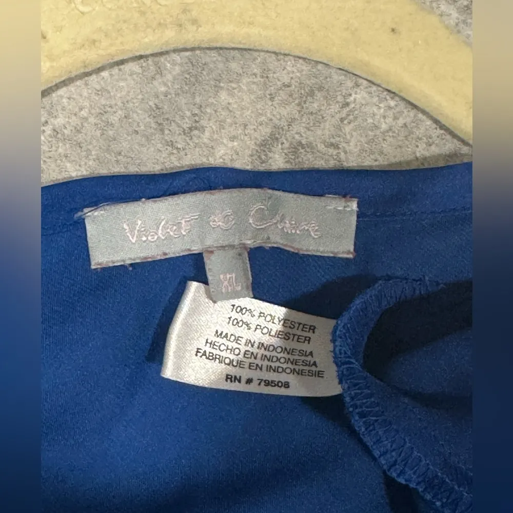 Violet & Claire Navy Blue Ruffle Blouse Sleeveless Top Size XL - Image 5