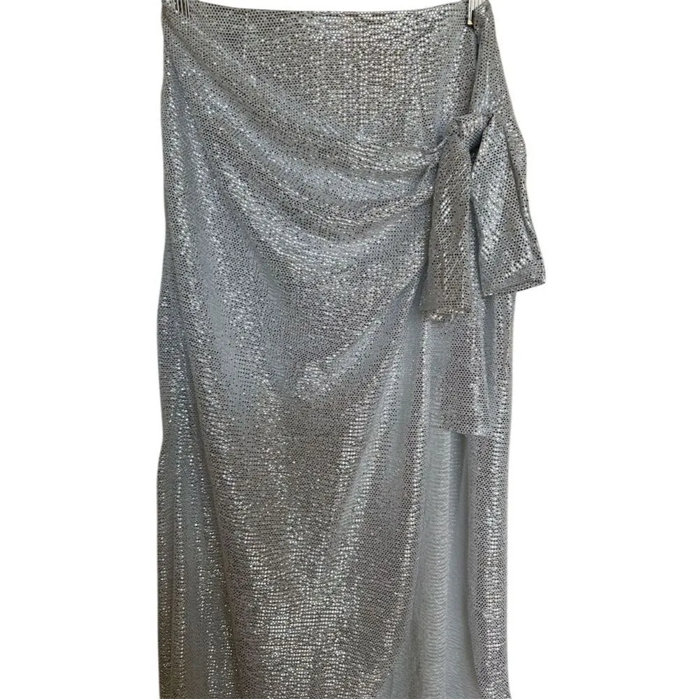 Show Me Your Mumu Women’s Wrap Me Up Skirt Midi Size M White Confetti Sequin NWT - Image 7