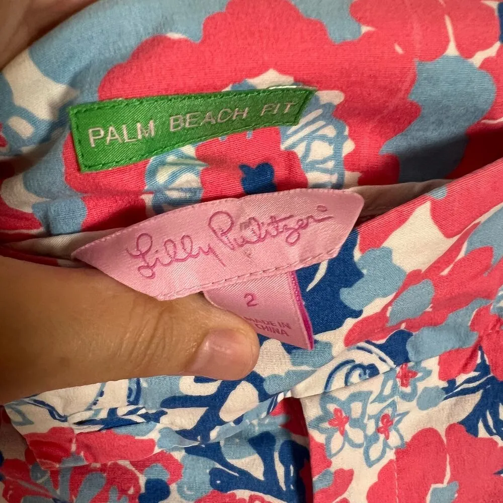 Lilly Pulitzer Palm Beach Fit Floral Pants Size 2 - Image 7