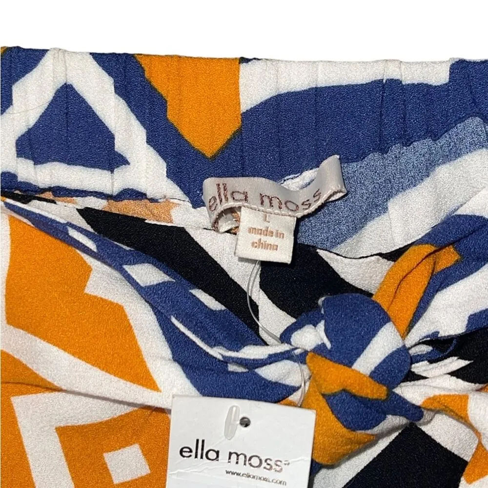 NWT! Ella Moss Sarong Printed Luanda Front Tie Shorts Skort - Size Large - Image 9