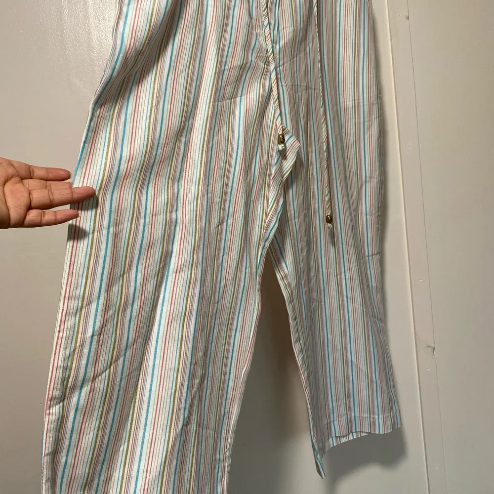 C.L.O.T.H.E.S Striped Linen Pants 54%linen 46%Rayon White Size XL - Image 3