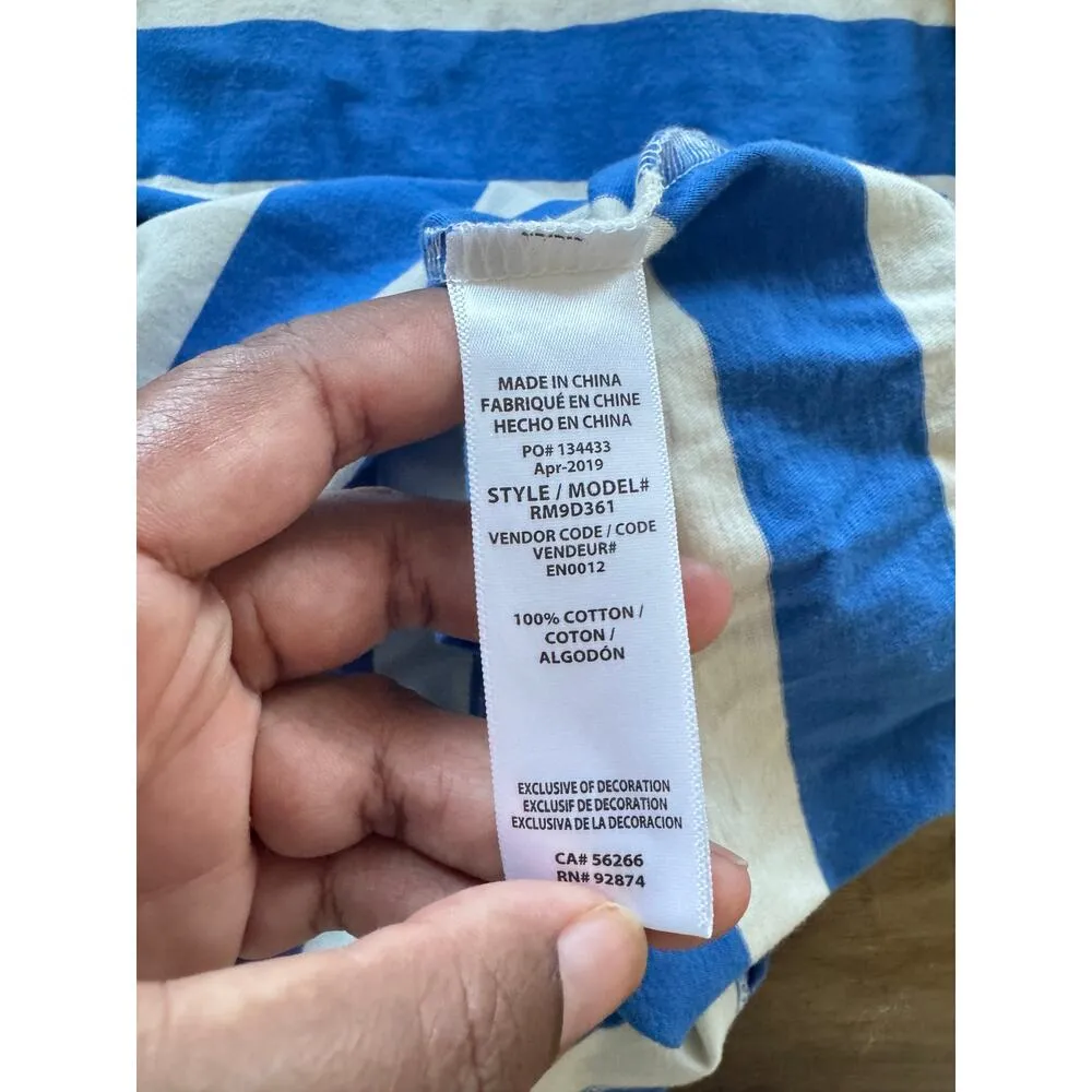 Splendid Racerback Tank Dress Women’s Blue White Stripe Cotton Nautical Casual - Image 6