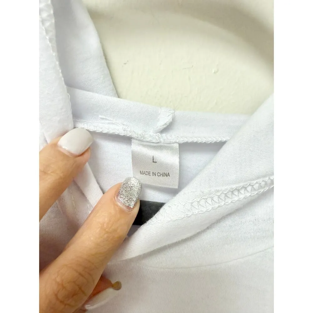 Live the Pickleball Highlife PBH Drop Armhole Hooded Tank Top White Women's L Size L - Image 2