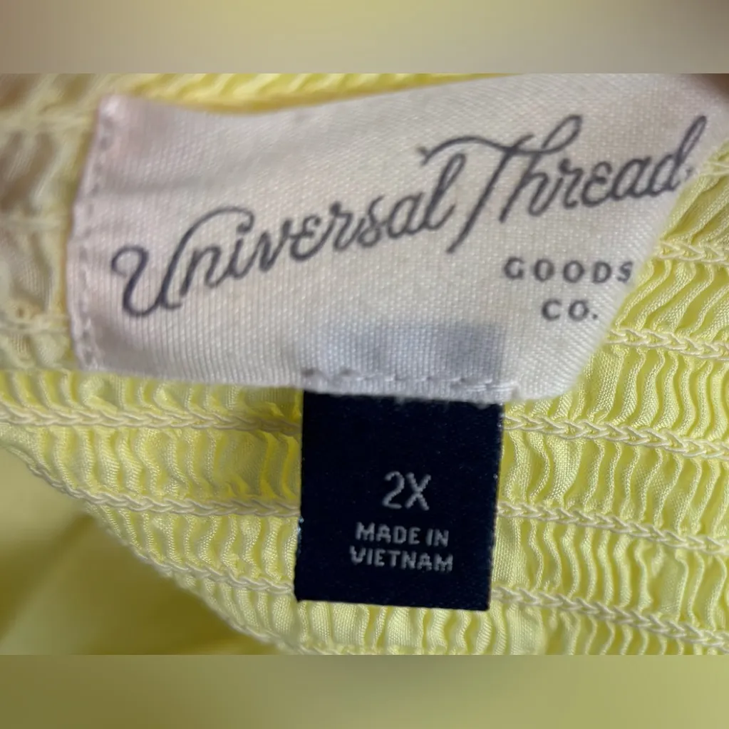 Universal Thread 2X Boho Cotton Sun Dress Yellow Tiered Maxi Dress - Image 6