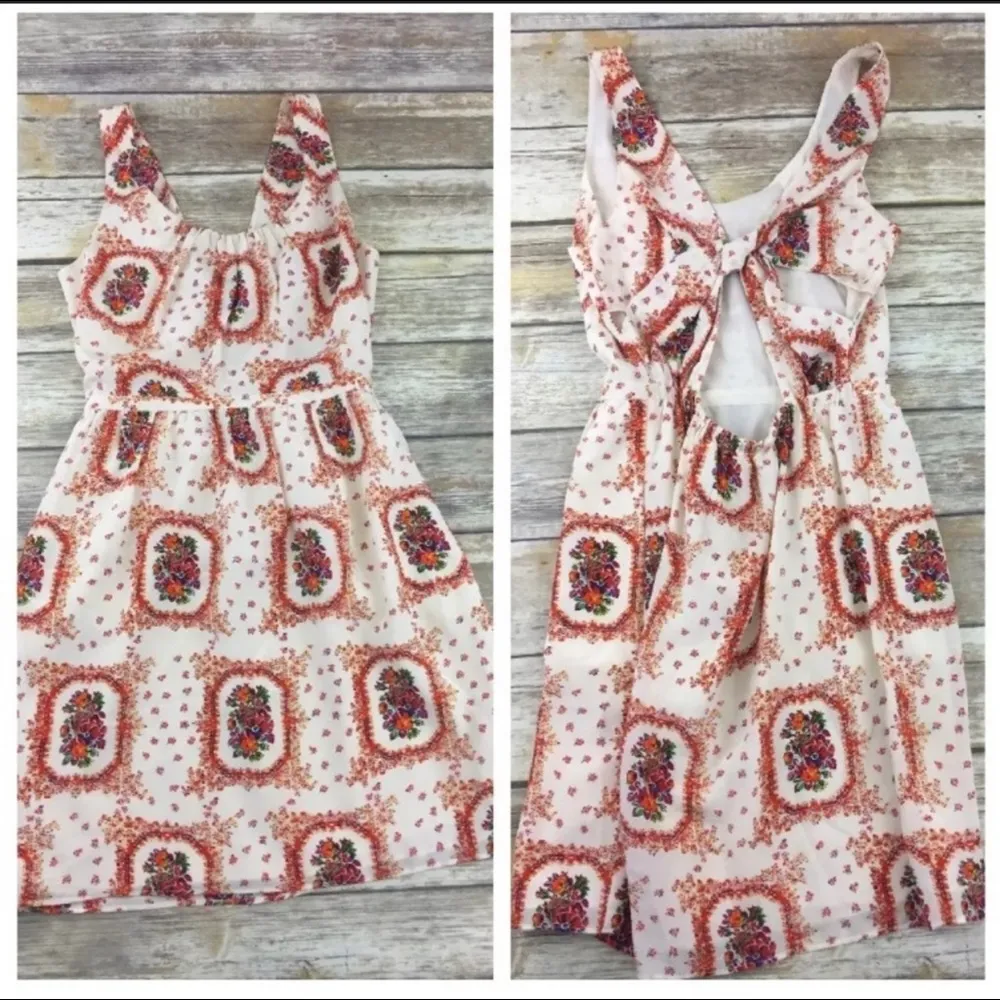 Madewell silk twist-back tank dress floral frame - Image 6