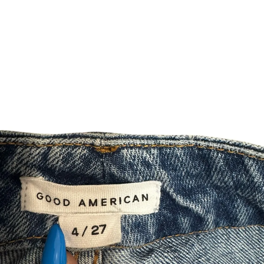 NWT GOOD AMERICAN
​Good Boy Distressed Straight Leg Jeans Size 4/27 - Image 9