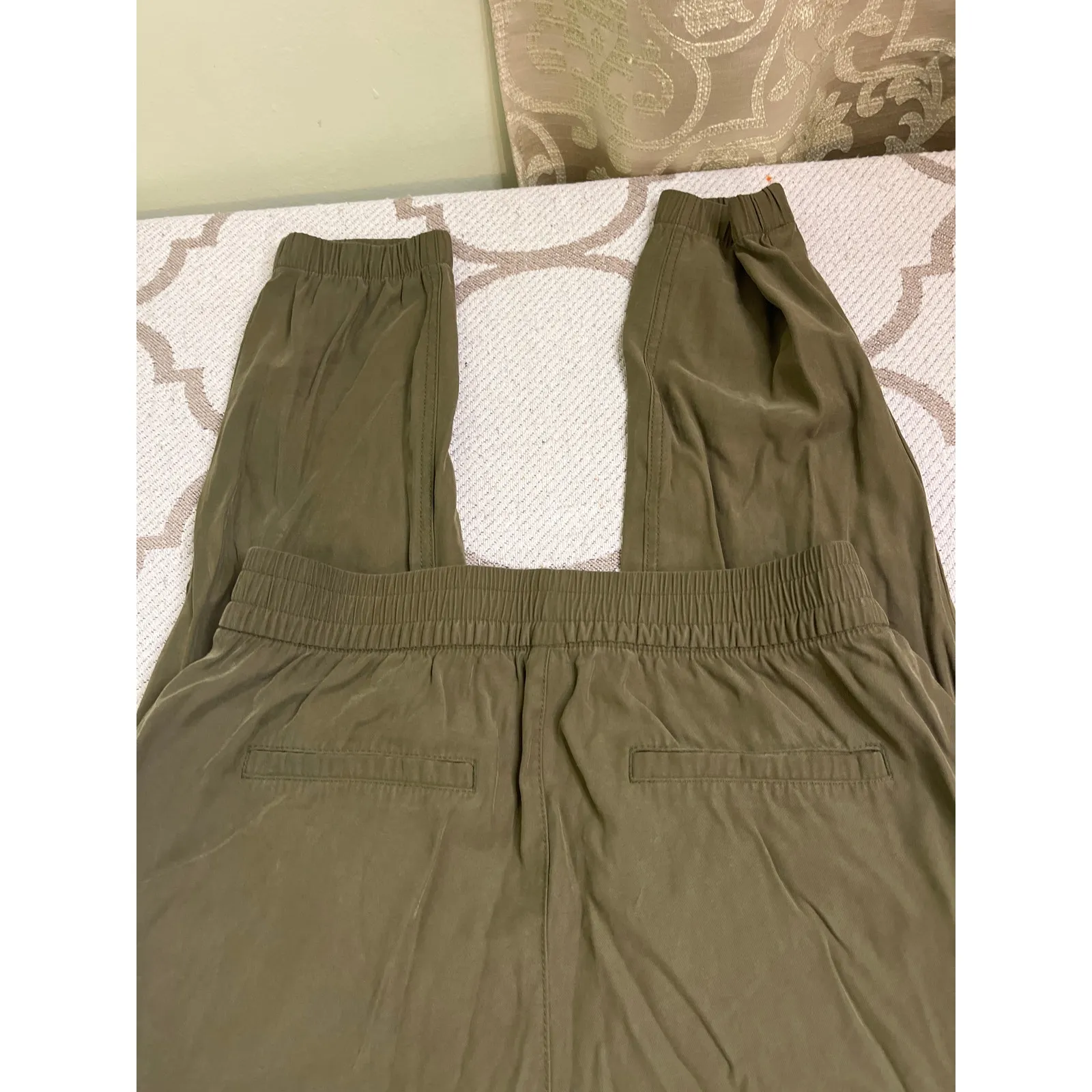 Old navy High-Waisted Twill Jogger Pants
 pull on, arboretum, size medium - Image 3