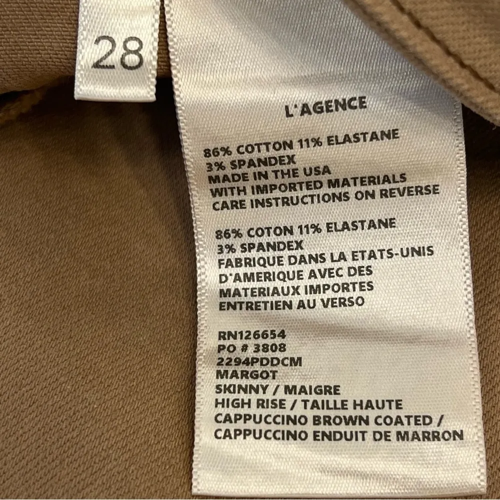 L’Agence Coated skinny Jeans in Rye (latte color) size 28 stretchy - Image 11