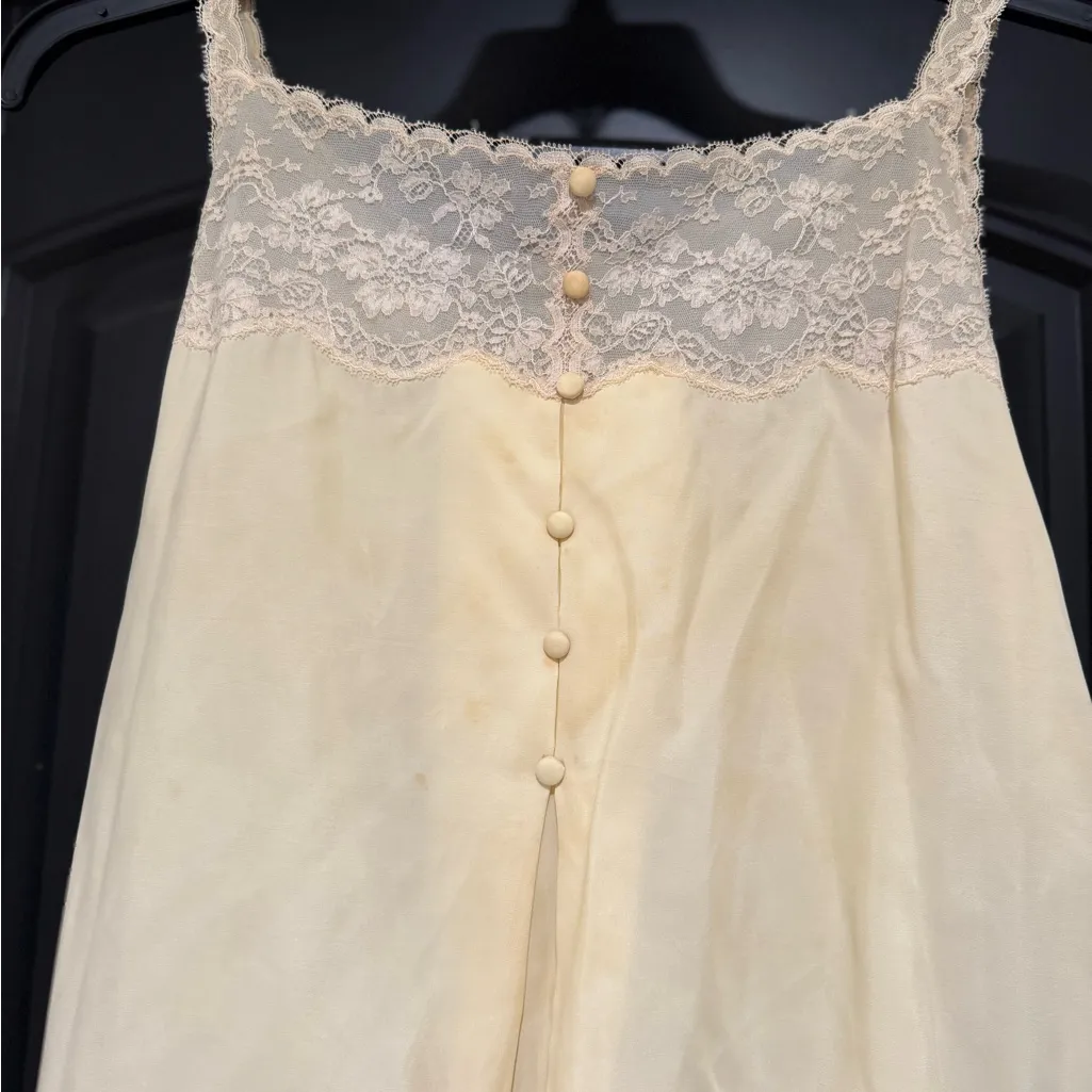 Christian Dior Vintage Satin and Lace Cream White Slip Dress and Robe - Image 4