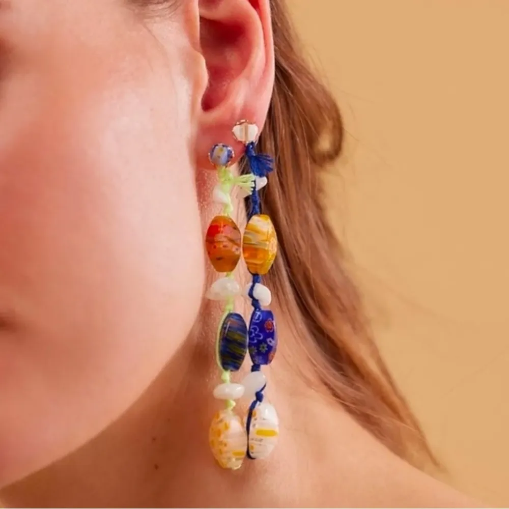 Free People Ariana Ost Voyage Dangle Earrings NWT Glass Crystal Bohemian Hippie - Image 4