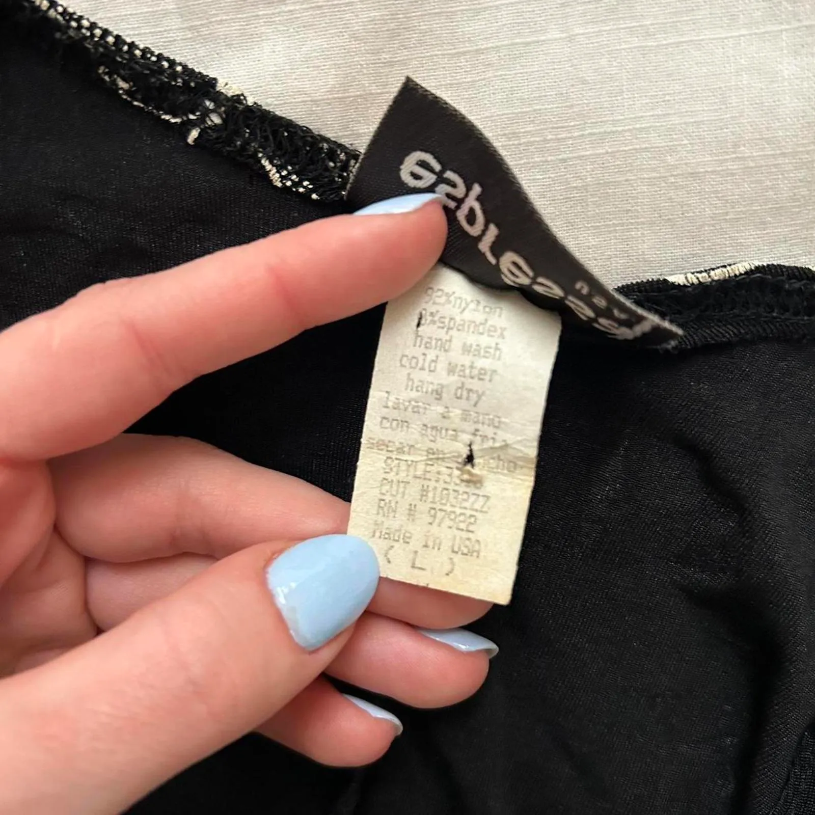 Y2K paper tag vintage Black floral butterfly puff print short sleeve dress Size L - Image 3