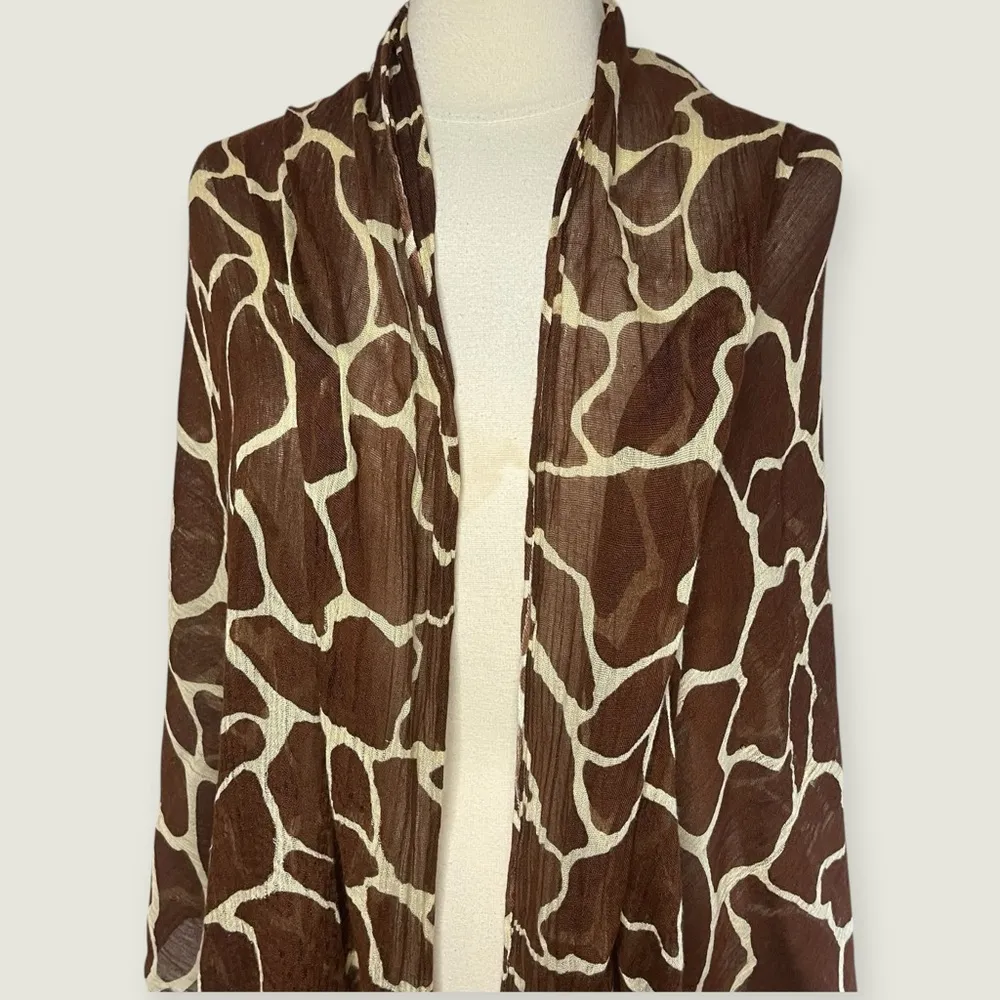 UNBRANDED Brown Animal Print Pashmina Wrap - Image 2