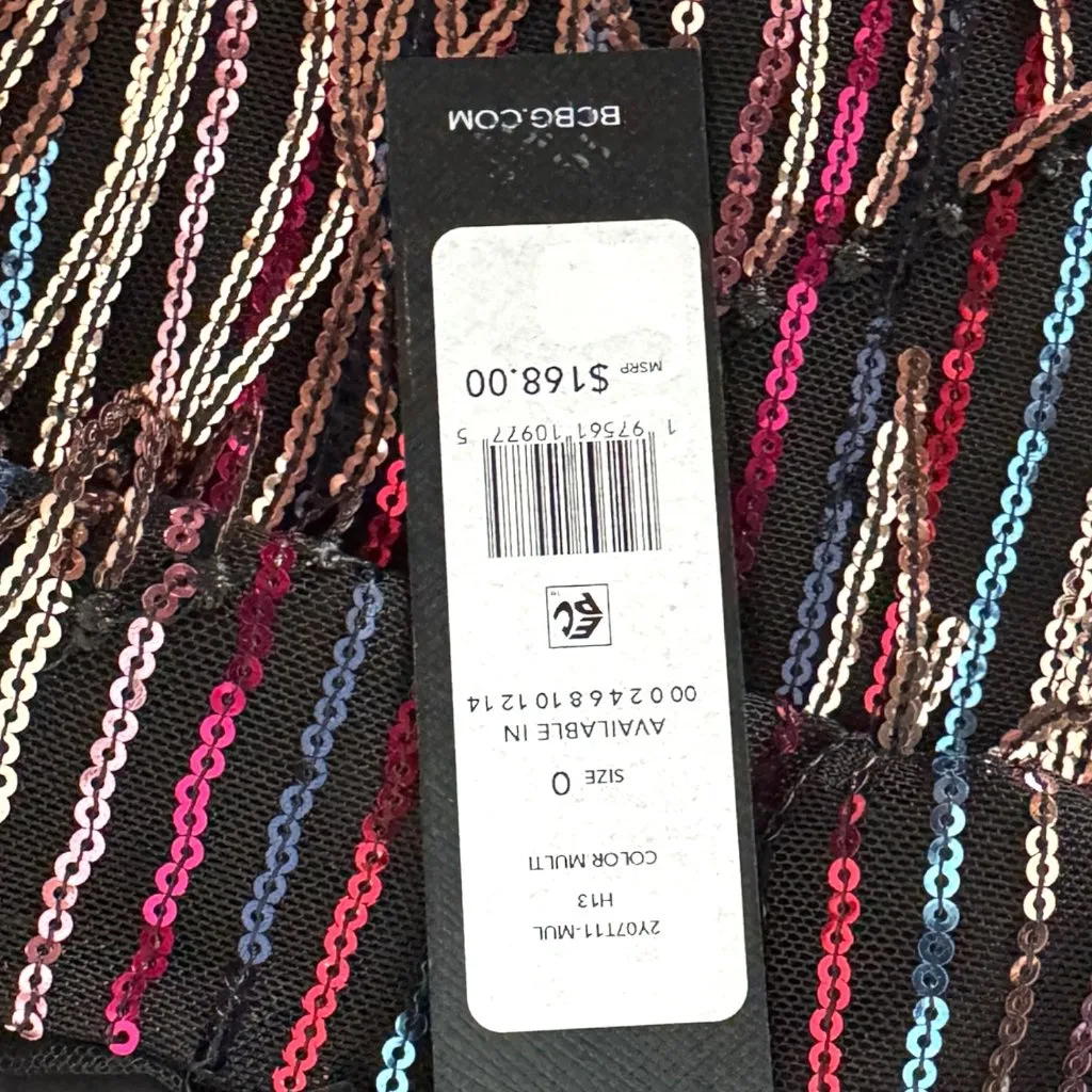 BCBGMAXAZRIA Sequin Fringe Camisole Top Size 0 NWT - Image 8