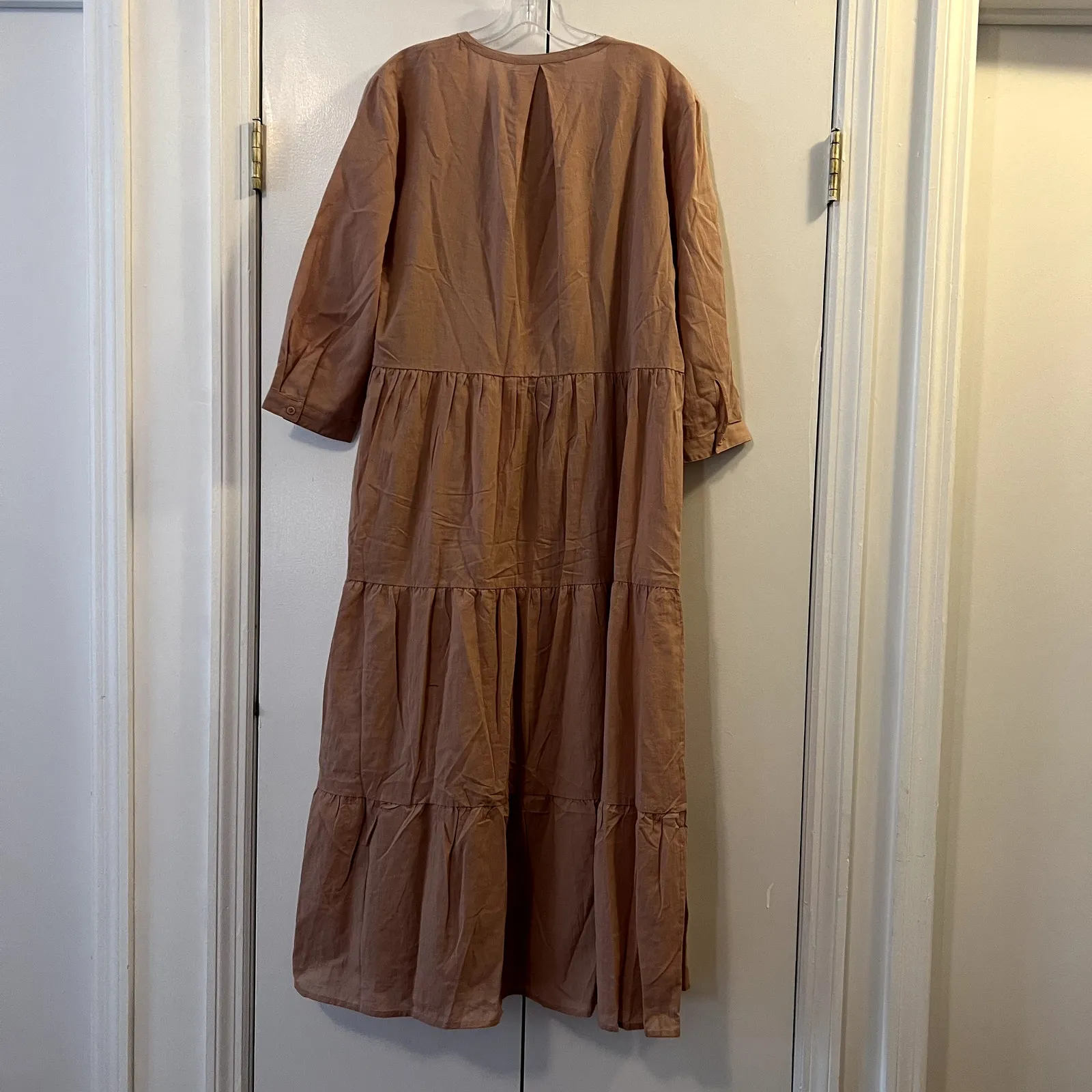 Jenni Kayne James midi Dress Dusk Rose size L cotton linen Pink Size L - Image 8