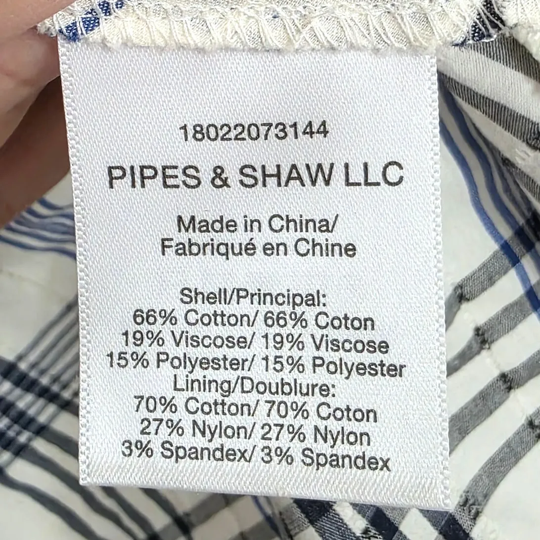 Veronica Beard Kaia Embroidered Checked Cotton Blend Mini Skirt Blue Plaid 10 - Image 7