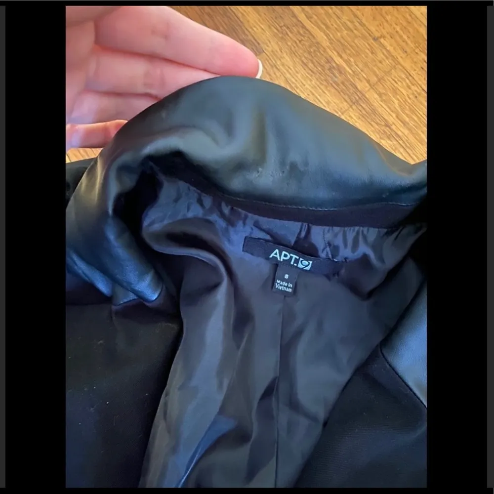 LF Faux Leather trim button up fashion blazer - Image 5