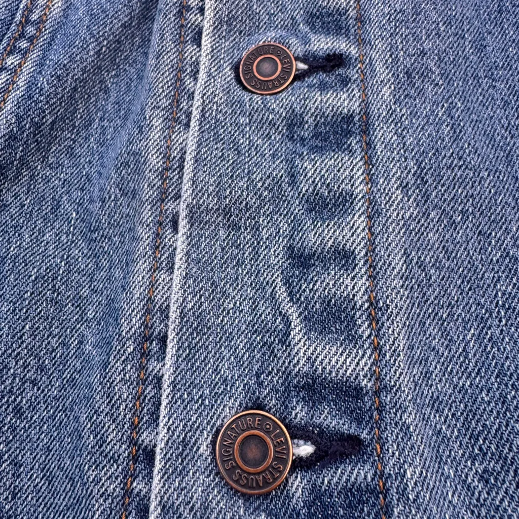 Levi Strauss Signature Vintage Denim Jacket Men’s M (Women XL) Blue Jean Trucker - Image 11
