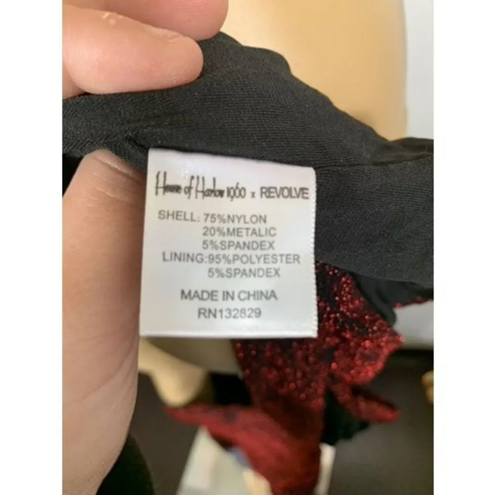 House Of Harlow X Revolve Lynette Jumpsuit Garnet Red Black Floral Size Small - Image 6