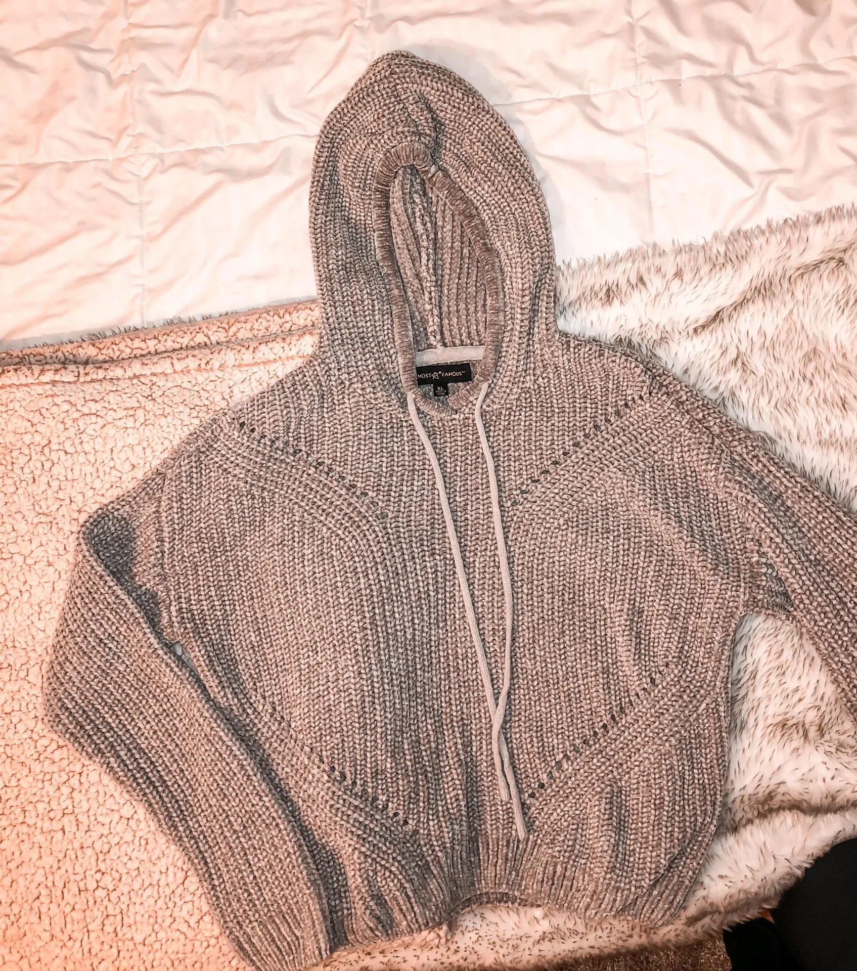 Almost Famous Grey Knit Sweater - Image 2