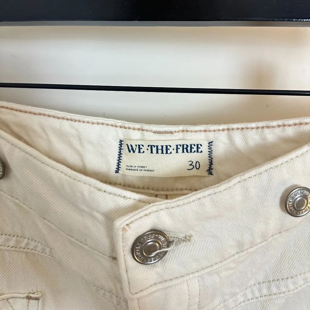 FREE PEOPLE We the Free Palmer Cuffed Baggy Jeans Wash Eggshell Size US 30 NWT - Image 5