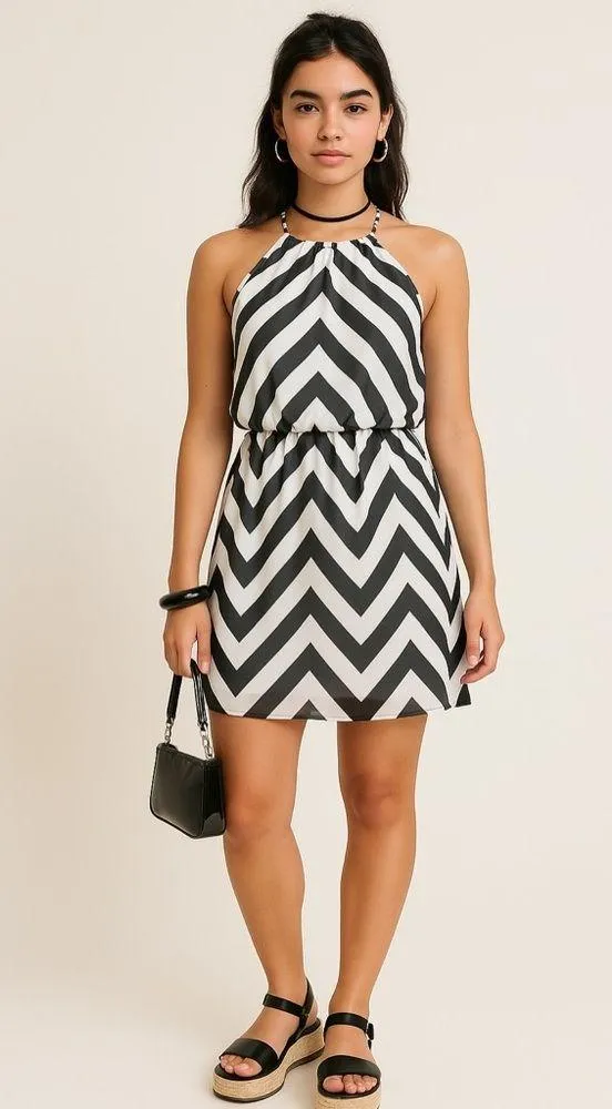 Vintage Y2K Guess Mini Dress Sheer Lined Tie Neck Size M - Image 14