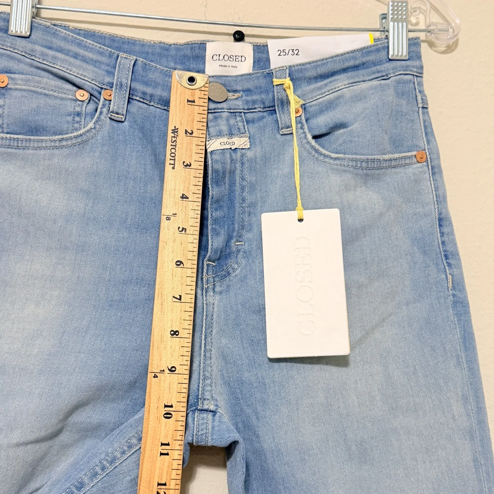 CLOSED Hi Sun High Rise Flared Crop Jeans Light Blue Denim Women's Size 25x32 - Image 14