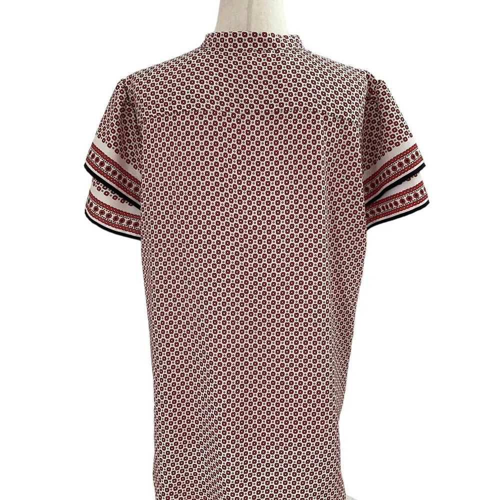 Ann Taylor Orange Flutter Sleeve Top Size L | 41-5 - Image 2