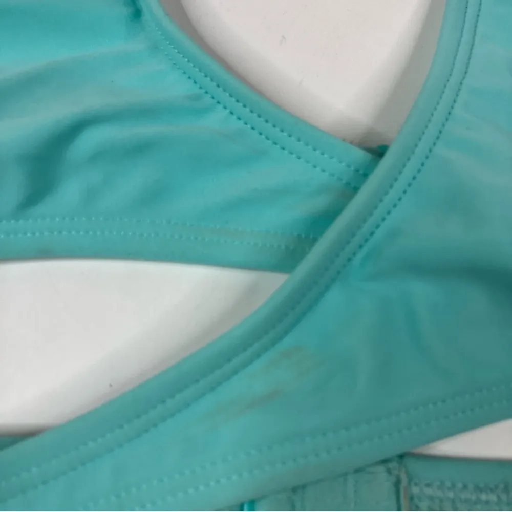 Aerie | Aqua Two-Piece Bikini Hi Rise Wrap Top M - Image 5