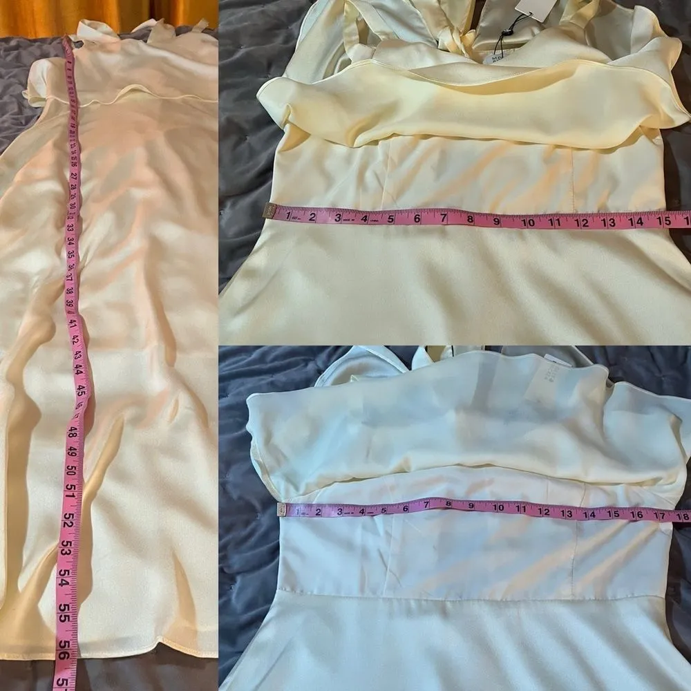 Modcloth Molly Bracken My New Chapter Maxi Dress Cream White Overlay Tie Bow Bac - Image 10