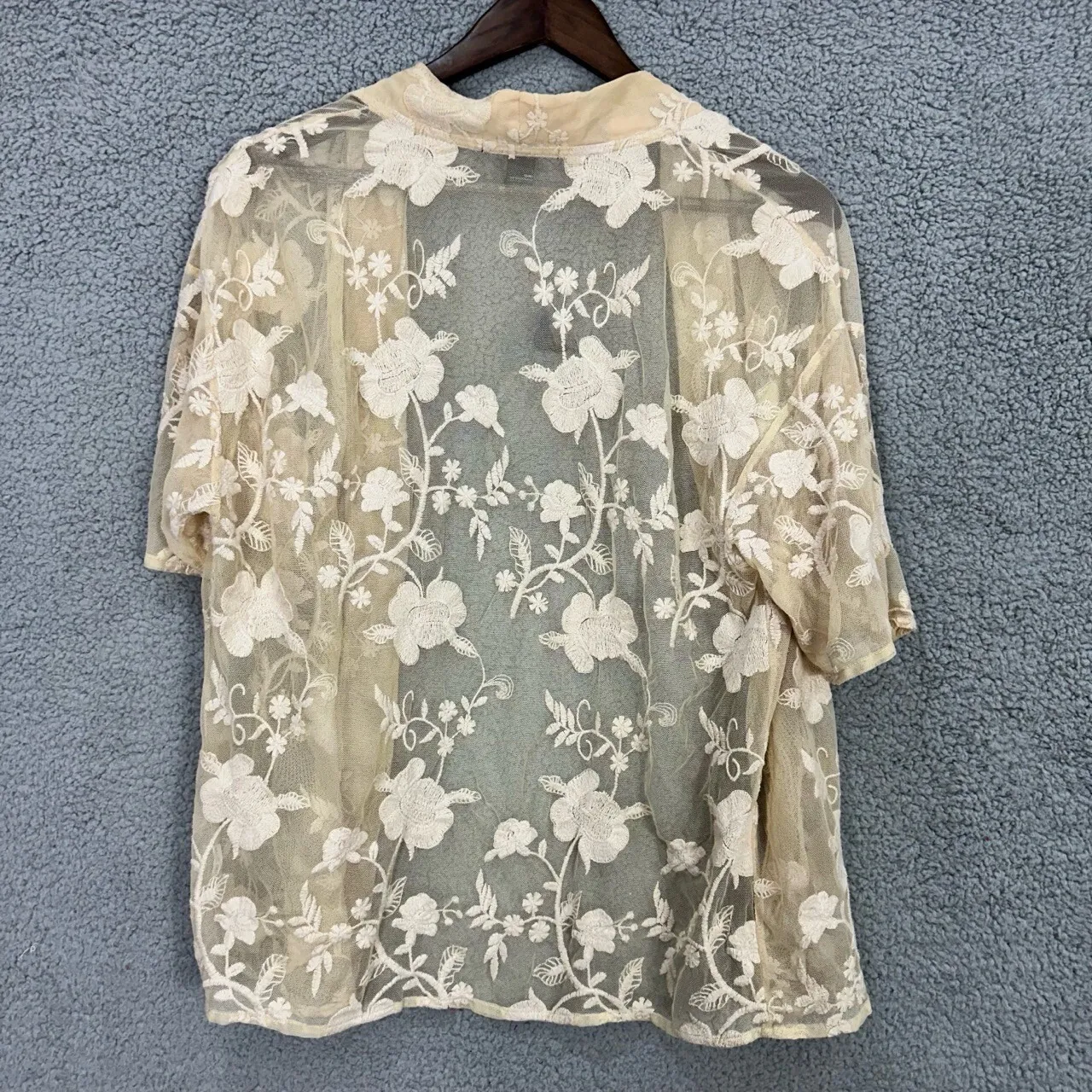 Forever 21‎ Sheer Floral Lace Kimono Cardigan Womens S Fairy Y2K Festival Boho - Image 2