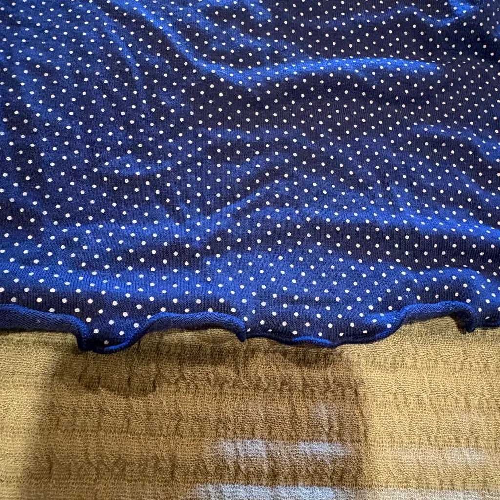 Jockey Navy with white polka dots & lace detail Chemise women’s size M Blue Size M - Image 4