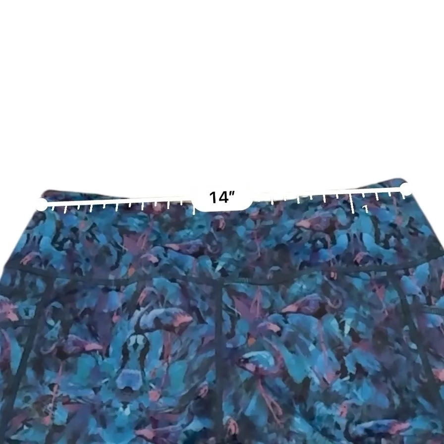 Constantly Varied‎ Gear CVG Flamingo Blue Pink Print Full Length Leggings Sz M Size M - Image 7