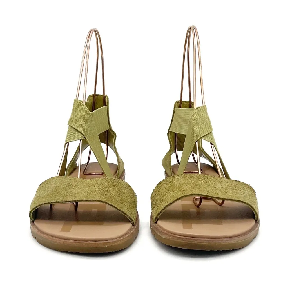 Sorel Ella II Sandals Olive Suede Elastic Strap Women’s Size 8 EU 39 Flat Summer - Image 8
