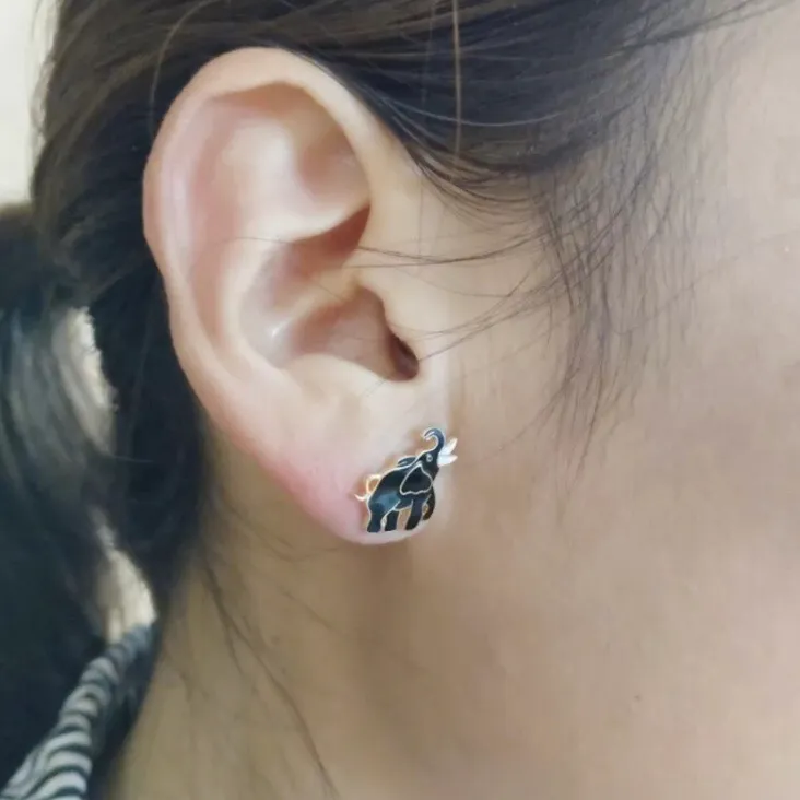 Red Enamel Elephant Earrings University Of Alabama Crimson New - Image 6