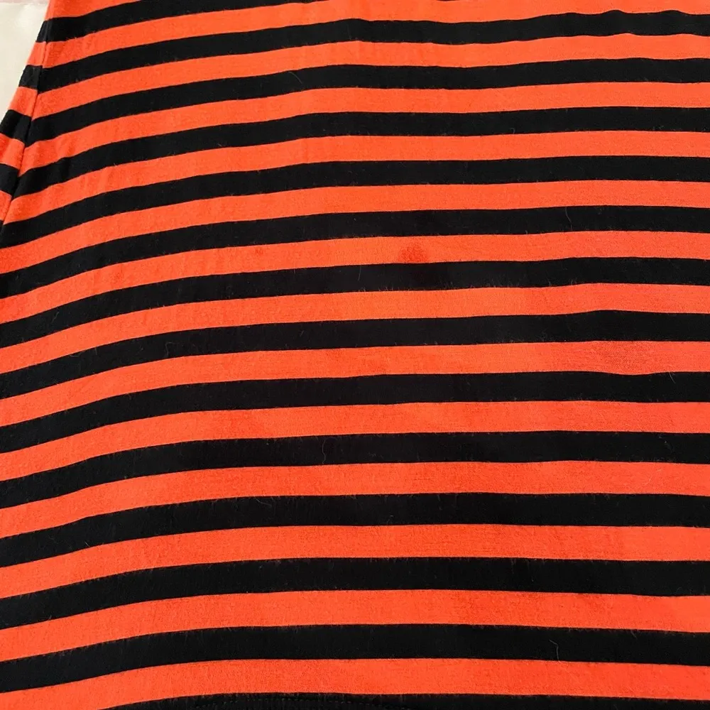 Michael Michael Kors striped orange black hi-low summer vacation dress, size S - Image 16