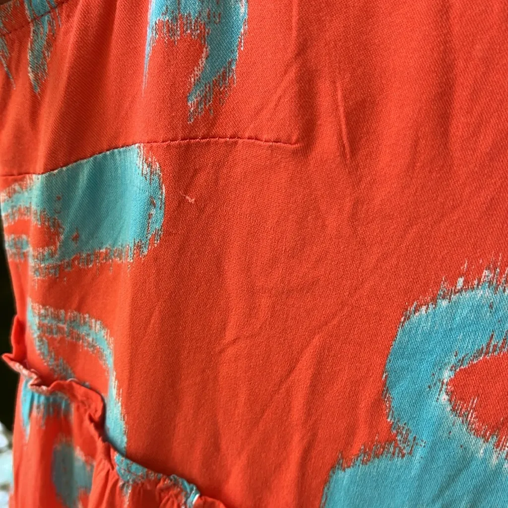 Crown & Ivy orange/red & Blue Patterned Dress - Image 3