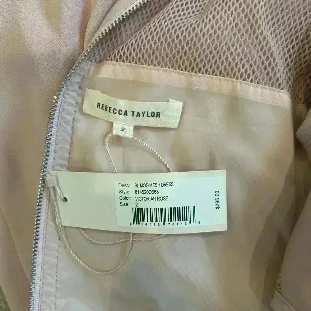 NWT Rebecca Taylor Victorian Rose Sleeveless Mod Mesh Mini Dress Size 2 - Image 6