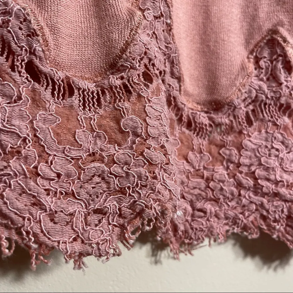 Divided light rose lace pink women’s long sleeved blouse shirt warm lightweight - Image 4