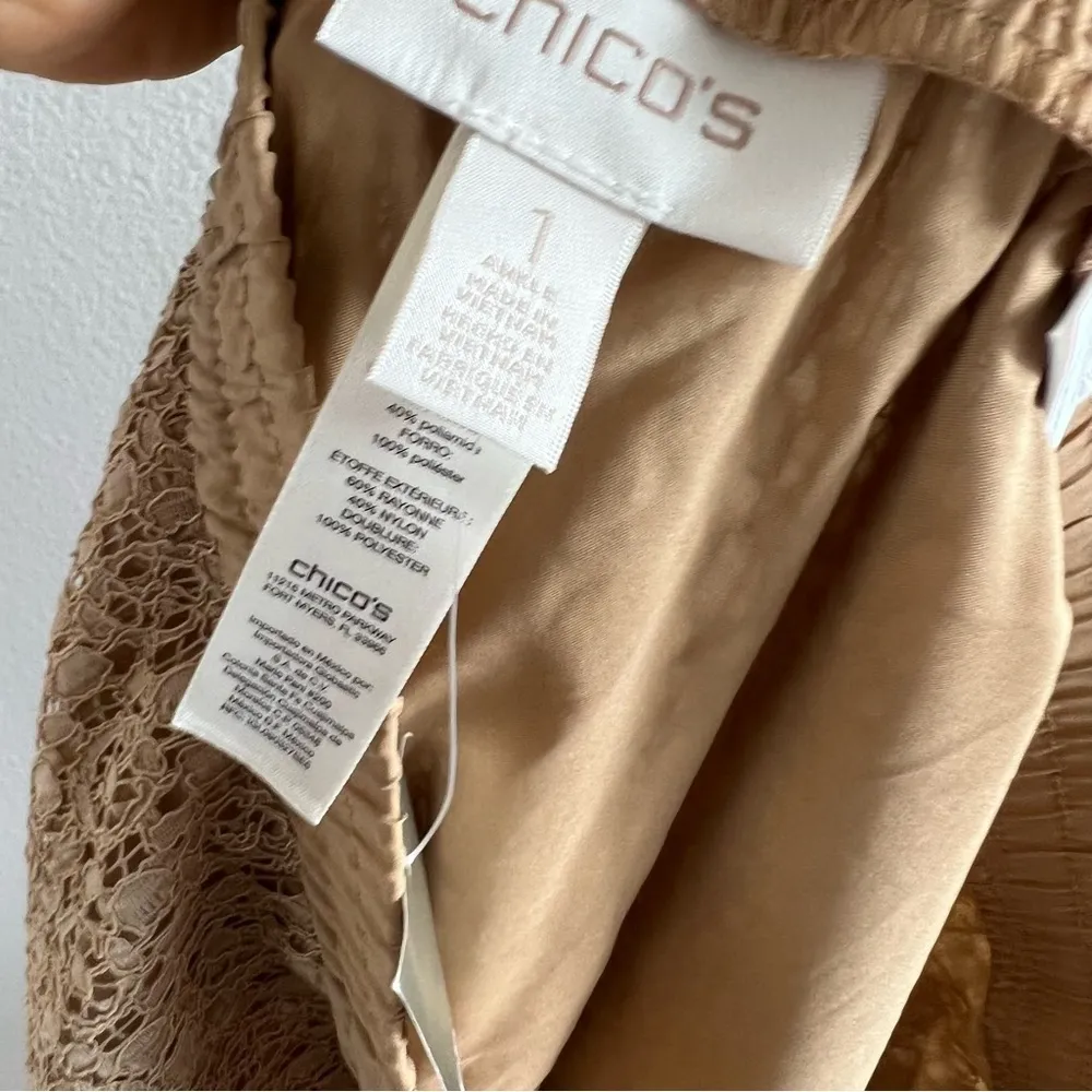 NWT Chicos The Ultimate Fit Lace Neutral Pull On Ankle Pants 1 (Med) - Image 3